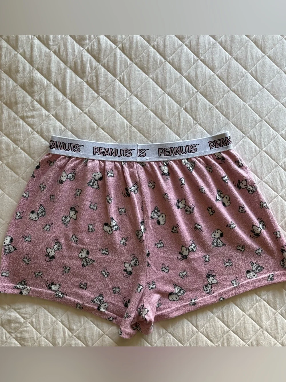 Peanuts Snoopy Fleece Pajama Sleep Shorts x 2 Pack Set- Sz Large